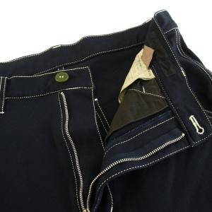 COMME des GARCONS SHIRT ポリエステルギャバジンパンツ クロップドパンツ ジップフライ 製品染め XS 紺 ネイビー
