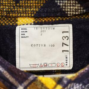 sacai シャツ 長袖 チェック柄 2 M 黄 イエロー
