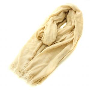 ストール マフラー フリンジ ラメ モダール 絹 シルク混 保存箱付き ベージュ /YT