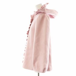 M'S GRACY コート ミドル丈 フード フリル パール 36 ピンク