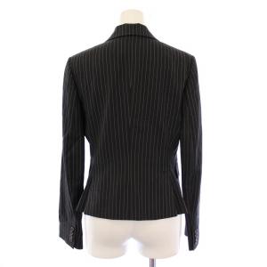 RALPH LAUREN セットアップ スーツ 上下 テーラードジャケット タイトスカート ひざ丈 ストライプ柄 ウール 9 グレー