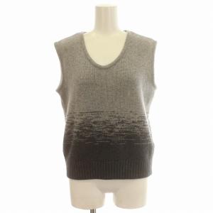 カシミヤ ニット ベスト ノースリーブ 36 S グレー /G