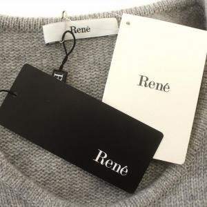 René カシミヤ ニット ベスト ノースリーブ 36 S グレー /G