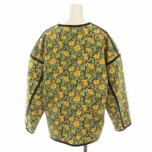 TOMORROWLAND SOULEIADO 23AW ポリエステルプリント ノーカラージャケット 花柄 36 S 黄色 イエロー 緑 グリーン 黒