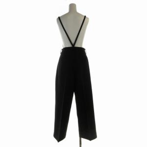 DRESSTERIOR サロペットタックワイドパンツ フルレングス サスペンダー付き 36 S 黒 ブラック 085-65240
