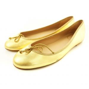 バレエシューズ リボン 39 金色