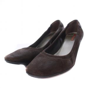 PRADA SPORT パンプス ミドルヒール レザー 35.5 ブラウン