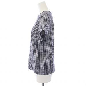 Ron Herman セットアップ 上下 Tシャツ カットソー 半袖 フレアスカート ロング リボン ギンガムチェック S 紺 ネイビー 白 ホワイト