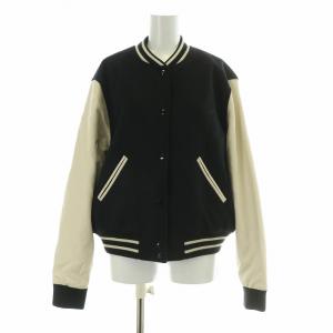 23AW スタンダードスタジャン ブルゾン ジャケット アウター ウール フェイクレザー 切替 ロゴ 36