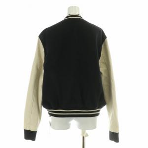 Spick&Span 23AW スタンダードスタジャン ブルゾン ジャケット アウター ウール フェイクレザー 切替 ロゴ 36