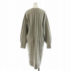 SHIPS any ファーリー ニット ワイド リブ ワンピース ロング丈 長袖 F グレー 724550033