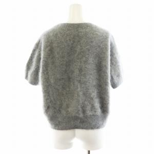 IENA 24AW fluffy ファーハーフスリーブプルオーバー ニット 半袖 ウール グレー 24080900362030