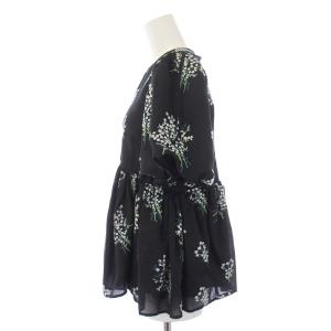 Chesty 21SS カスミソウ刺繍ブラウス シャツ 半袖 パフスリーブ 刺繍 0 XS 黒 ブラック 21H606