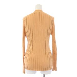 Drawer 18G ワイドリブ Vネックカーディガン 長袖 シルク カシミヤ 2 M オレンジベージュ 6515-299-0347