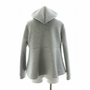 Chesty ジップアップパーカー ジャケット フーディー フラワーモチーフ チュール フード 0 S グレー