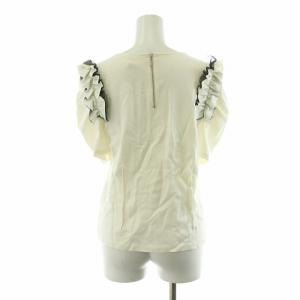 LANVIN en Bleu カットソー 半袖 フリル チュール 38 M 白 ホワイト
