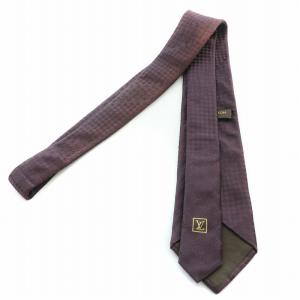 LOUIS VUITTON ネクタイ クラヴァット ミックス モノグラム レギュラータイ 総柄 シルク ボルドー /BB OH