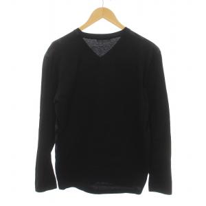 BURBERRY BLACK LABEL Tシャツ カットソー Vネック チェック 長袖 3 L 黒 ブラック