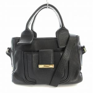ショルダーバッグ ハンドバック レザー 2WAY 黒 ブラック /RO