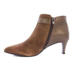 DIANA Artemis ベルトデザインショートブーツ MR66731 ポインテッドトゥ スエード 切替 レザー