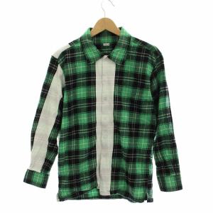 LINE NEL CHECK SHIRT ネルシャツ 長袖 チェック柄 S 緑 グリーン 03-6438-9170