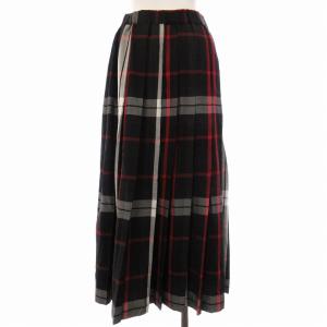 URBAN RESEARCH 23AW チェックプリーツイージースカート フレア ロング F 黒 ブラック