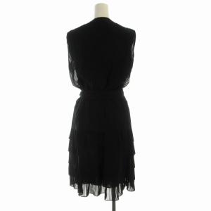 DIANE von FURSTENBERG ワンピース ミニ フレア ノースリーブ ラップ リボン 2 M 黒 ブラック