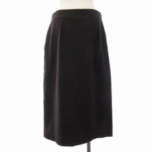 23区 タイトスカート ロング ウール フロントボタン 40 L 黒 ブラック