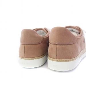 TOD'S ローカットスニーカー レザー エスパドリーユ 37.5 24.5cm ピンクベージュ