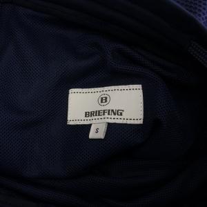 BRIEFING 台形スカート ミニ丈 ジップフライ ストレッチ ロゴ 装飾 S 紺 ネイビー