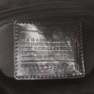 COACH シグネチャー ハンドバッグ F17439 キャンバス ワンショルダー 黒 グレー