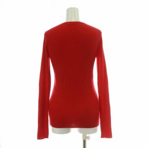 GALERIE VIE 23AW プルミエールウールリブクルーネックプルオーバー ニット 長袖 薄手 F 赤 レッド 23023402106