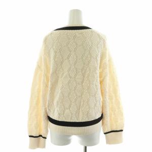 SNIDEL タグ付き ロゴボタンラインカーディガン ニット Vネック 長袖 F 白 ホワイト SWNT222020