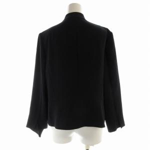 23区 ノーカラージャケット シングル 44 大きいサイズ XL 黒 ブラック