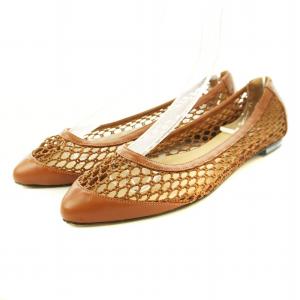 パンプス メッシュ フラット 39 茶