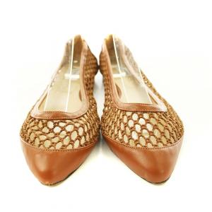 PELLICO パンプス メッシュ フラット 39 茶