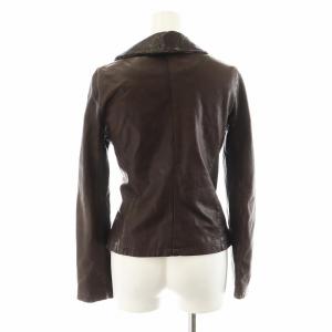 GIORGIO BRATO レザージャケット 革ジャン 羊革 ラムレザー アンゴラ混 絹 シルク 38 S 茶 ブラウン /AN23