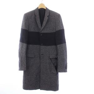 チェスターコート アウター ロング 切替 44 S グレー ブラック 黒 /KH