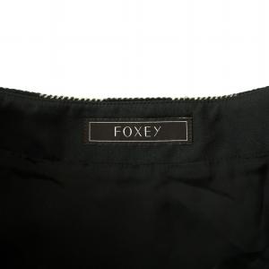 FOXEY ウールカシミヤチェックスカート 40 ブラック ホワイト 41307