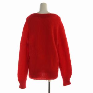 ESTNATION ニット セーター プルオーバー モヘヤ混 Vネック 長袖 F 赤 レッド