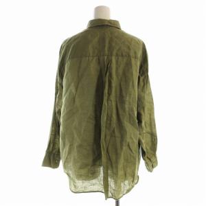 Spick&Span ミリタリーシャツ ブラウス 麻 リネン 長袖 F カーキ