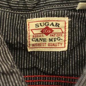 SUGAR CANE ワークシャツ ストライプ柄 長袖 シャツ S 黒 グレー