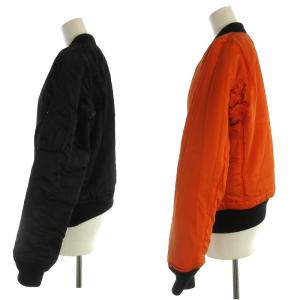 AVIREX MA-1 フライトジャケット リバーシブル ジャンパー ジップアップ L 黒 ブラック オレンジ