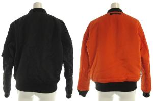 AVIREX MA-1 フライトジャケット リバーシブル ジャンパー ジップアップ L 黒 ブラック オレンジ