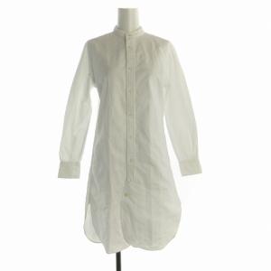 バンドカラー ロングシャツ バンドカラー 長袖 0 S 白 ホワイト