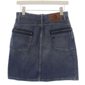 HYSTERIC GLAMOUR PANDA MANIA pt USED デニムスカート ミニ丈 ジップアップ 総柄 27 インディゴ /BM