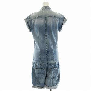 DIESEL オールインワン デニム ジーンズ 半袖 ショートパンツ XXS 水色 ライトブルー /EE