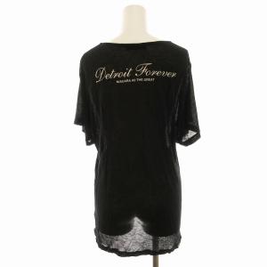 Hysterics Tシャツ カットソー シアー プリント ボートネック 写真プリント F 黒 ブラック /EE