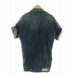 DIESEL COLLYBI デニムジャケット ジージャン Gジャン 半袖 ロング 袖ロールアップ XS インディゴ