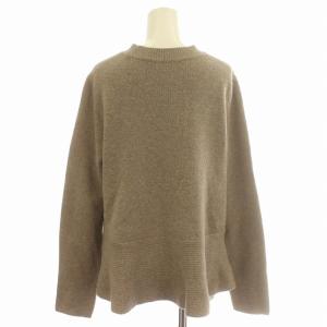 FOXEY NEW YORK ペプラムニット カシミヤ混 ニット 長袖 セーター 42 M グレージュ